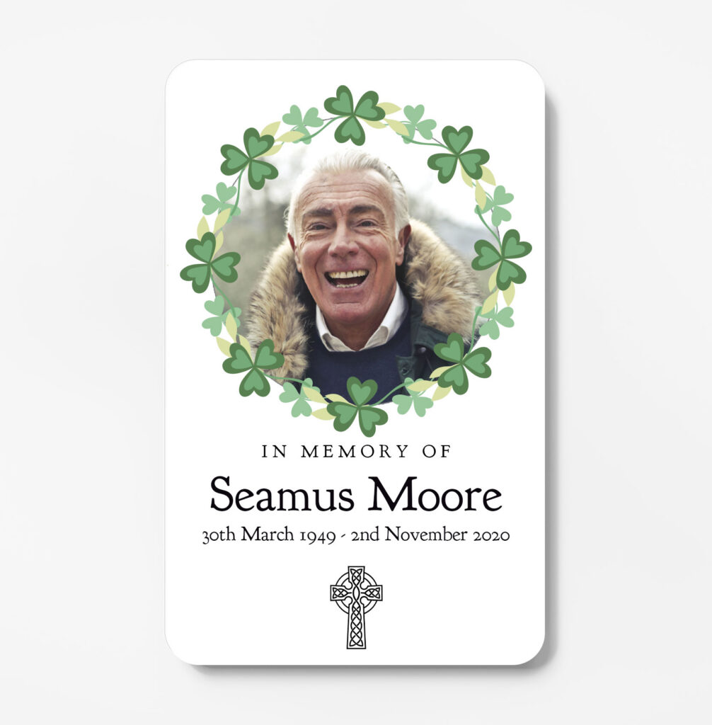 plastic wallet memorial card