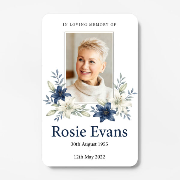 plastic wallet memorial card
