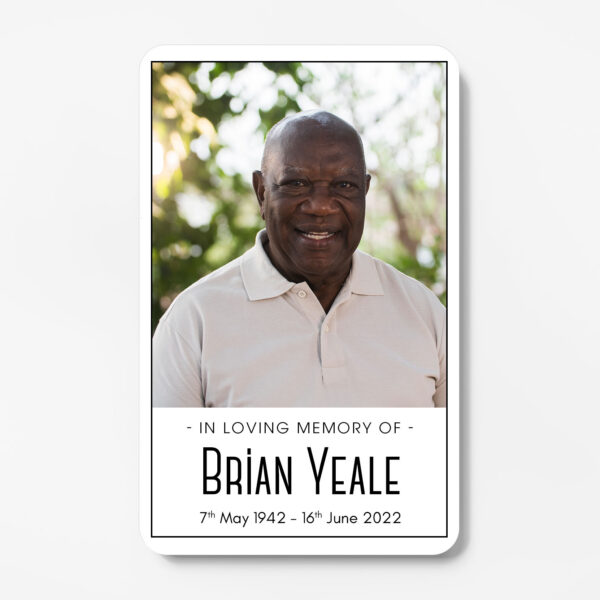 plastic wallet memorial card