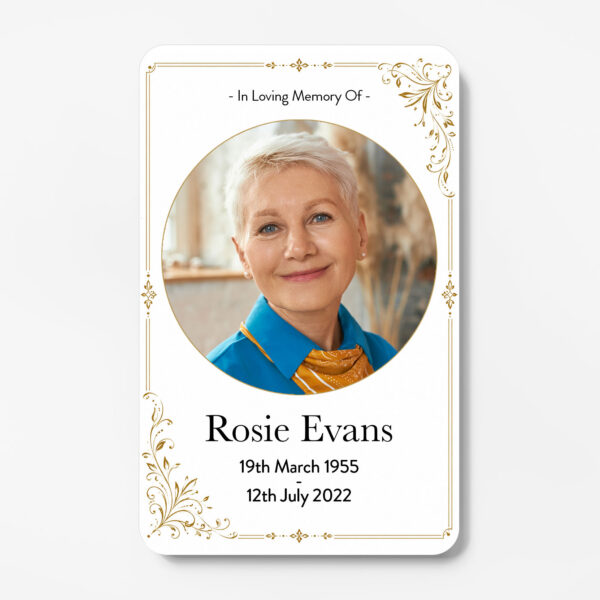 plastic wallet memorial card