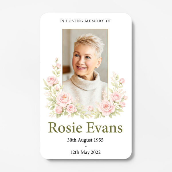 plastic wallet memorial card