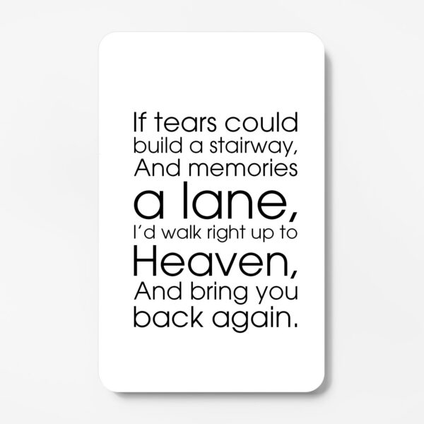 plastic wallet memorial card