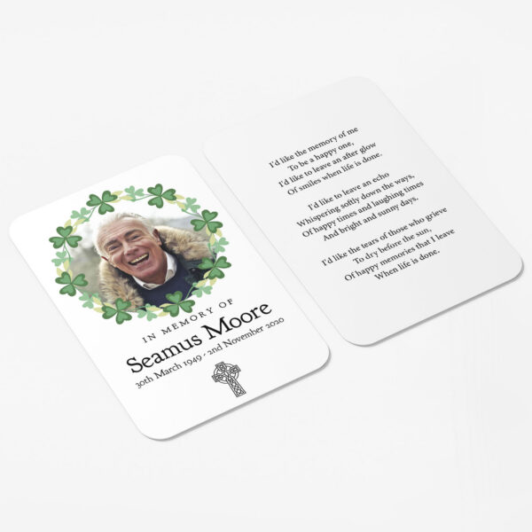 plastic wallet memorial card