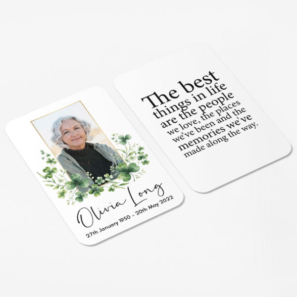 plastic wallet memorial card