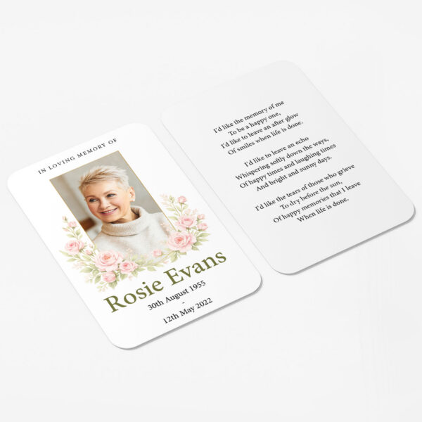 plastic wallet memorial card