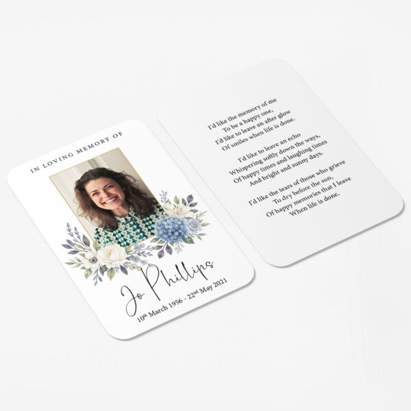 plastic wallet memorial card