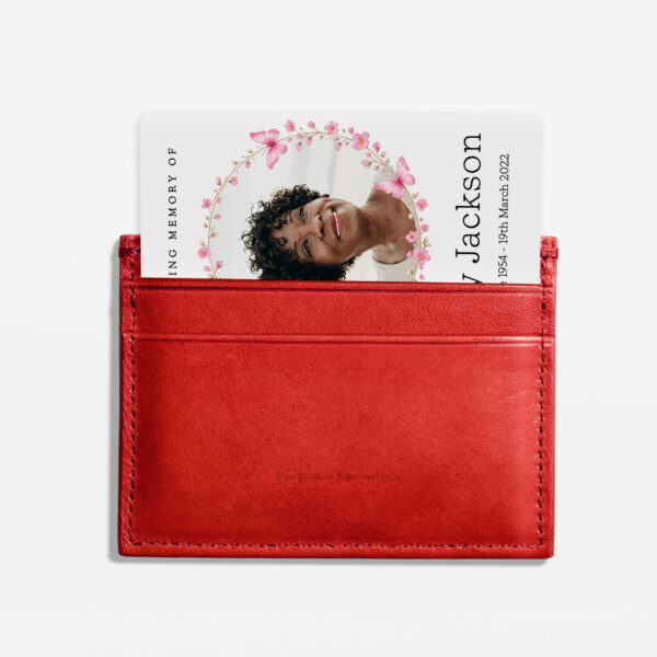 plastic wallet memorial card