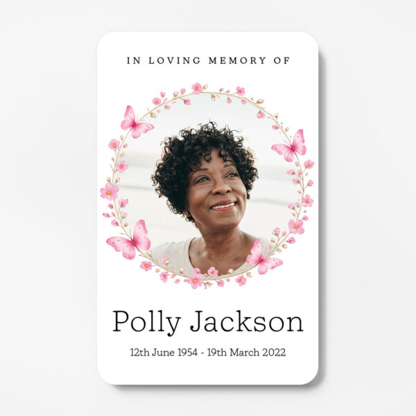 plastic wallet memorial card