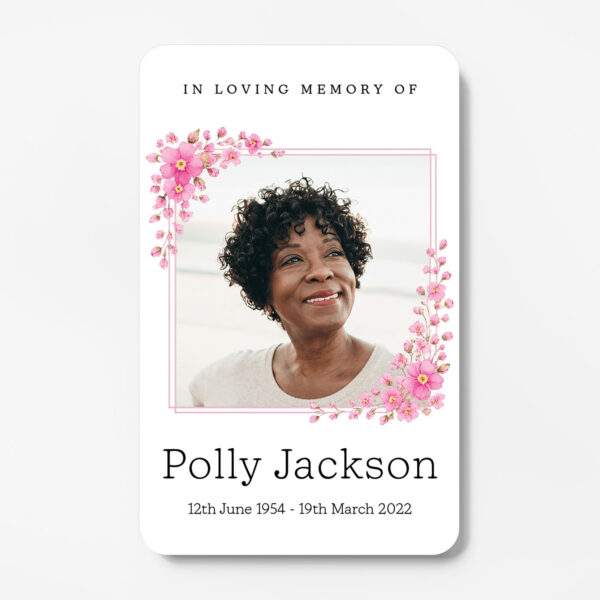 plastic wallet memorial card