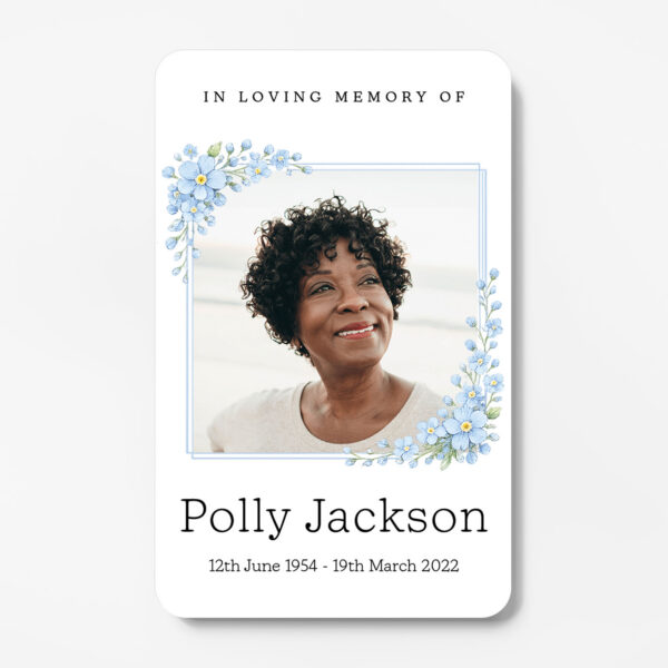 plastic wallet memorial card