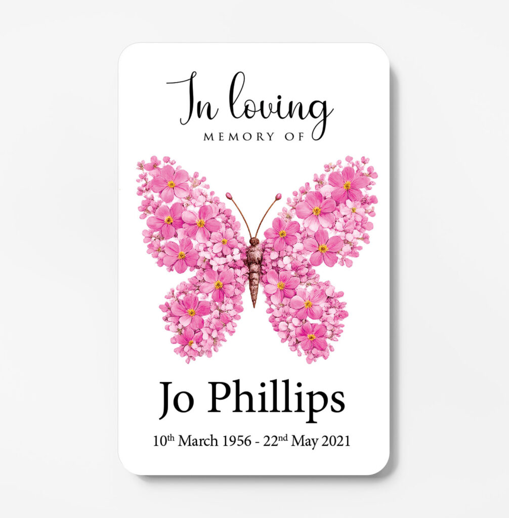 plastic wallet memorial card