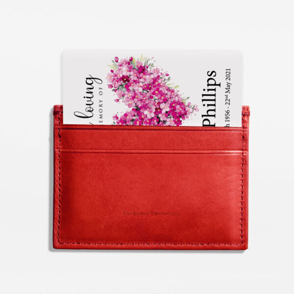 plastic wallet memorial card