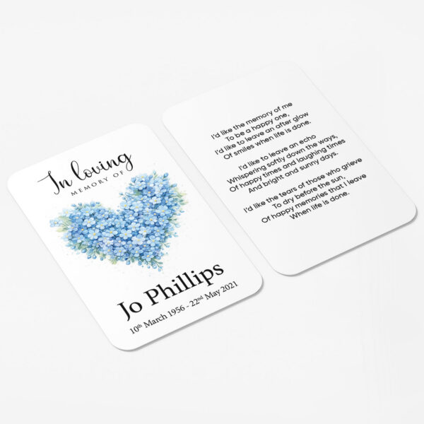 plastic wallet memorial card