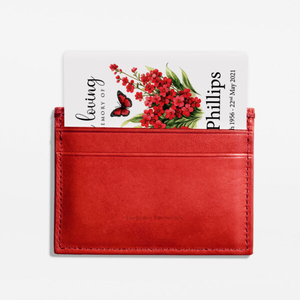 plastic wallet memorial card