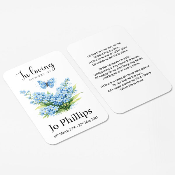 plastic wallet memorial card