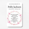 plastic wallet memorial card