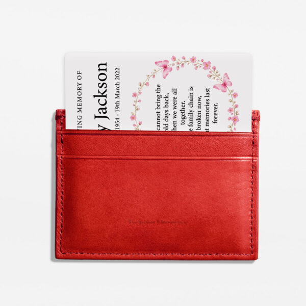 plastic wallet memorial card