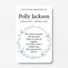 plastic wallet memorial card