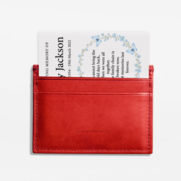 plastic wallet memorial card