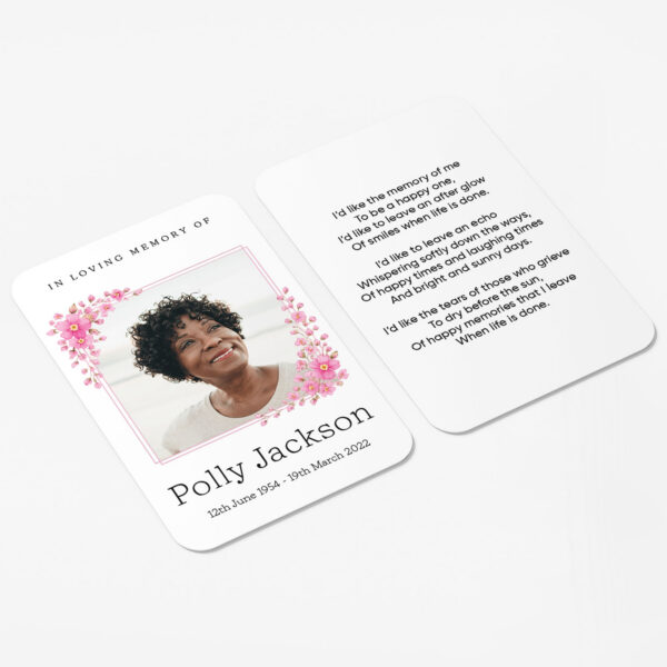 plastic wallet memorial card