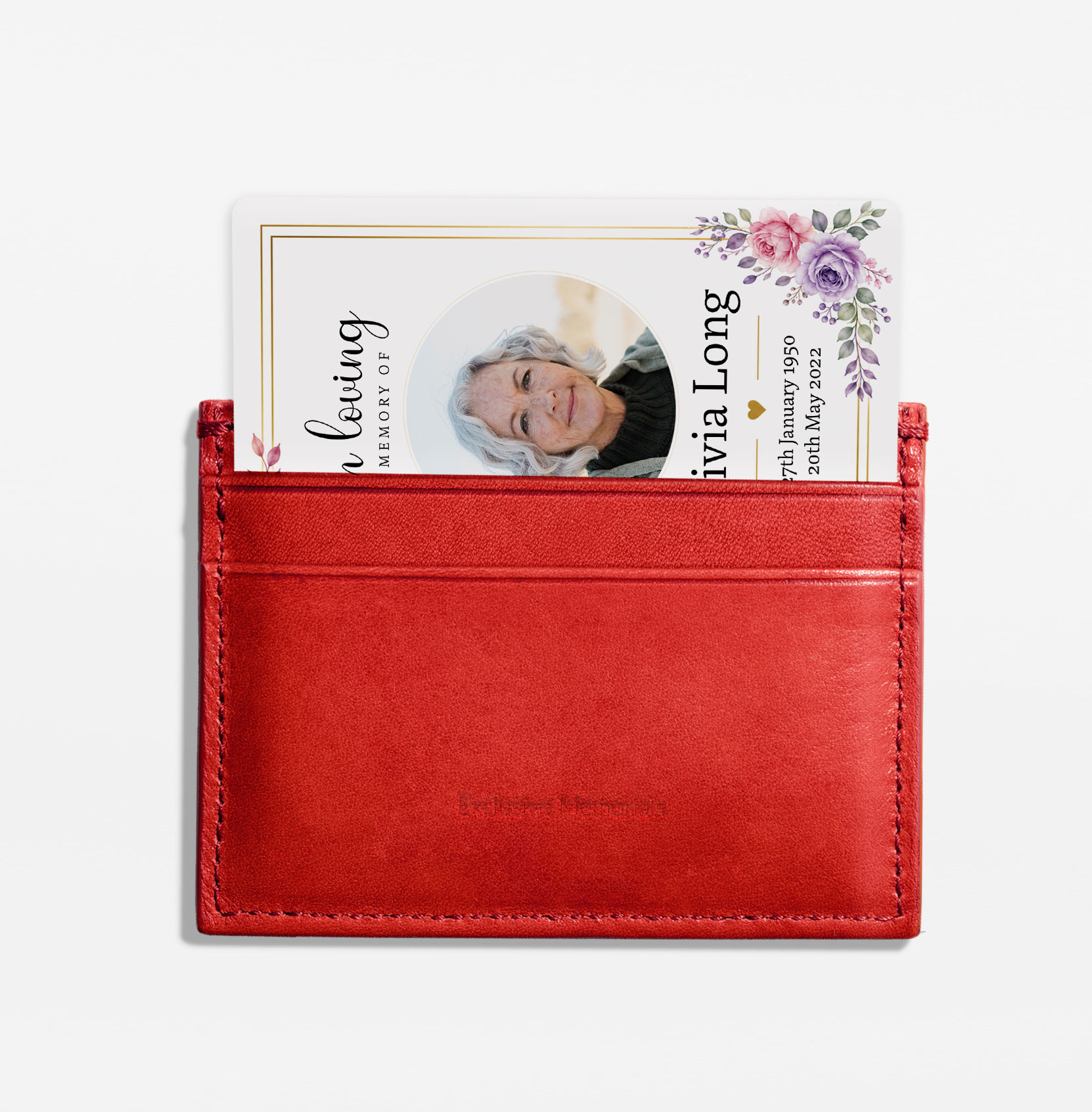 plastic wallet memorial card