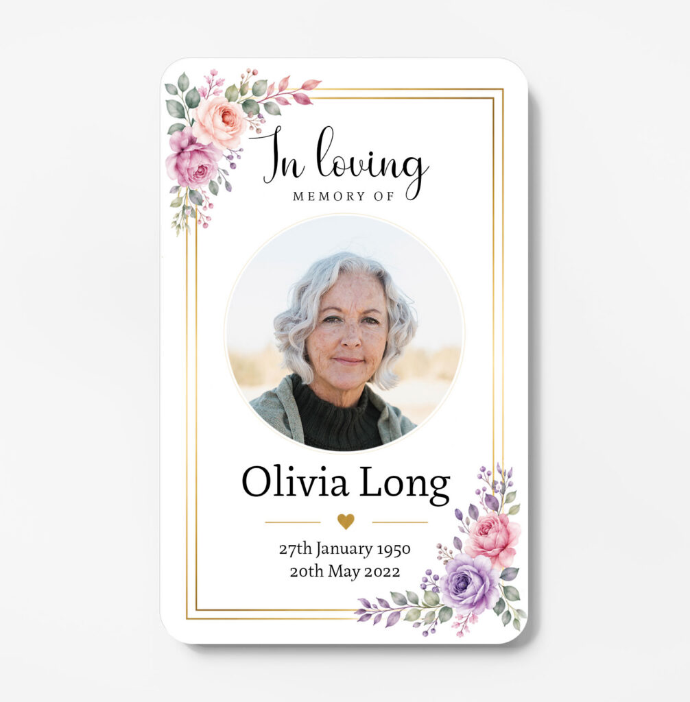 plastic wallet memorial card