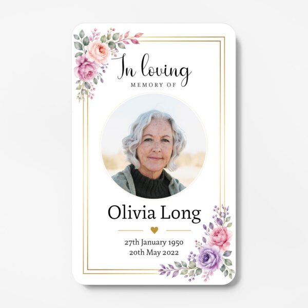 plastic wallet memorial card