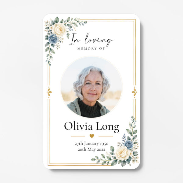 plastic wallet memorial card