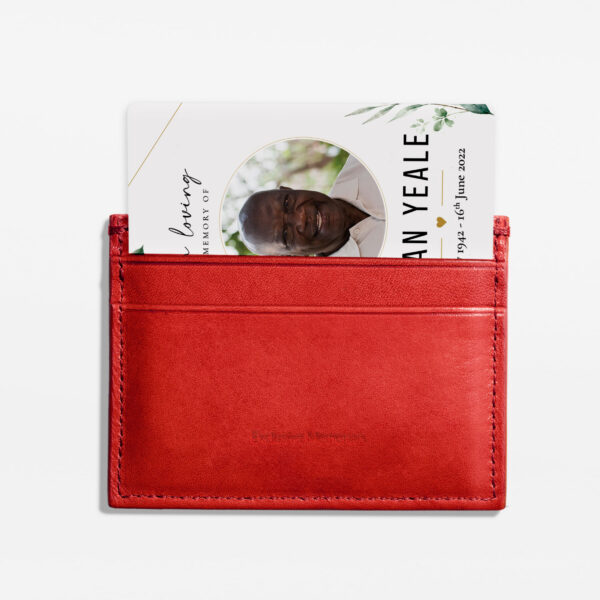 plastic wallet memorial card