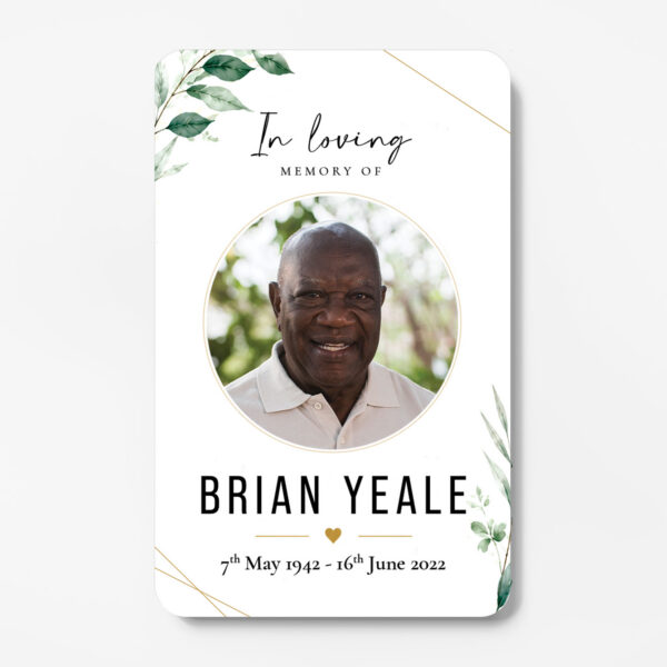 plastic wallet memorial card