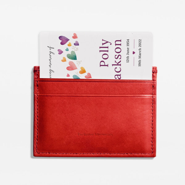 plastic wallet memorial card