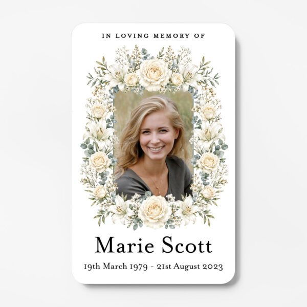 plastic wallet memorial card