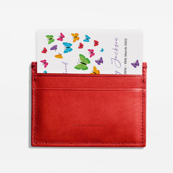 plastic wallet memorial card