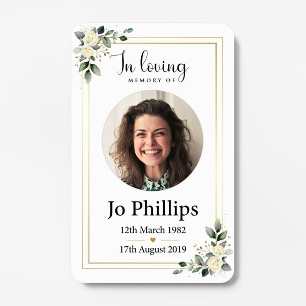 plastic wallet memorial card