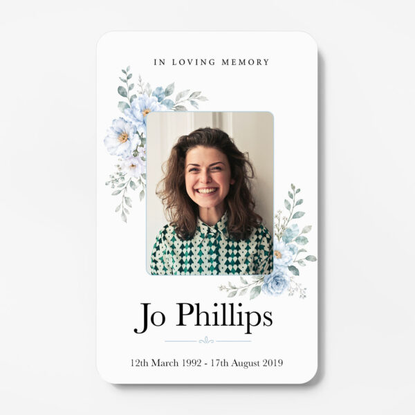Floral Plastic Memorial Card 04