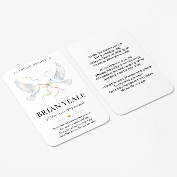 plastic wallet memorial card