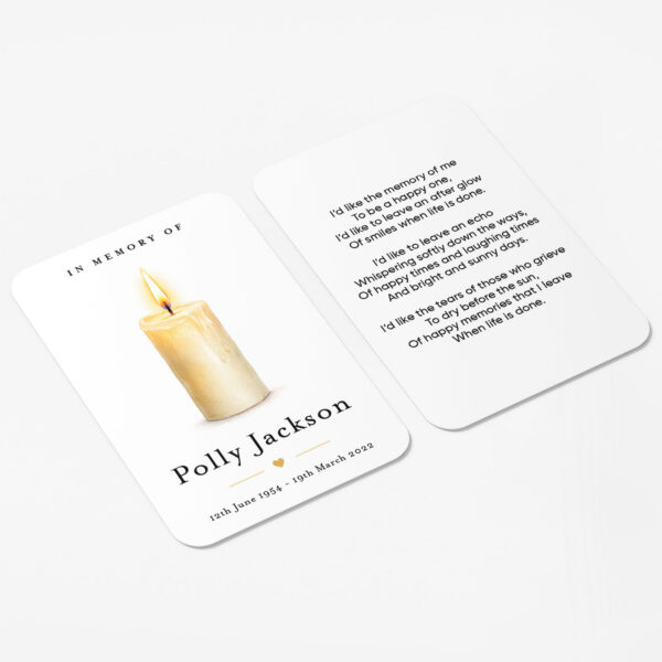 plastic wallet memorial card
