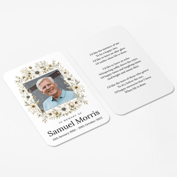 plastic wallet memorial card