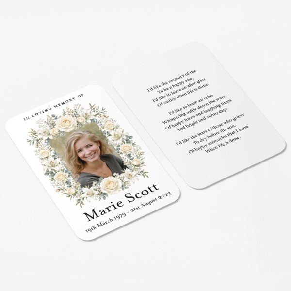 plastic wallet memorial card