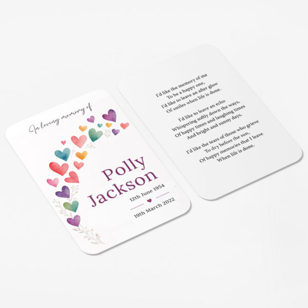 plastic wallet memorial card
