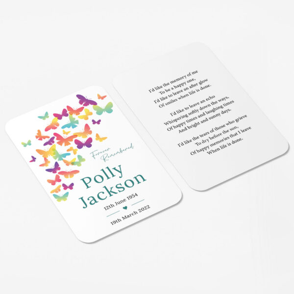 plastic wallet memorial card