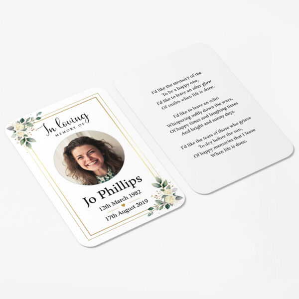 plastic wallet memorial card